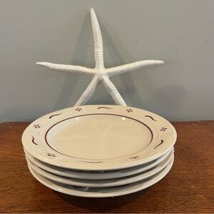Longaberger Pottery Bread/Dessert Plates 3 W Green